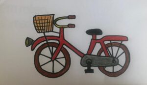 Zeichnung von einem roten Fahrrad
